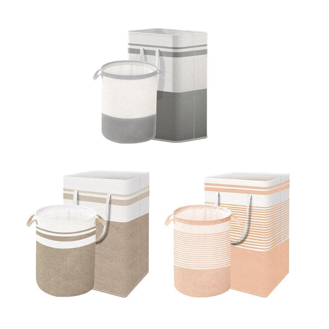 Foldable Canvas Laundry Basket for Dirty Clothes Storage Bag Hamper Organizer