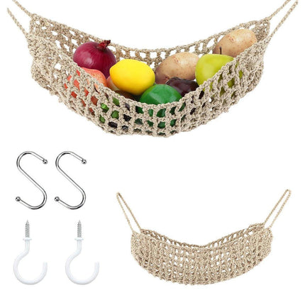 Under Desk Hanging Fruit Basket Kitchen Storage Net Home Organizer for Fruits