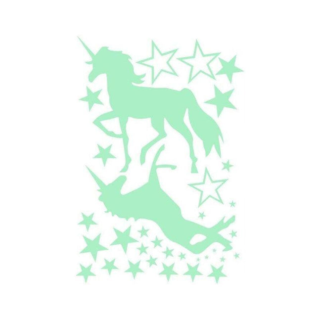 Unicorn Glow In The Dark Stars Wall Stickers Kids Bedroom Decals Diy Decor - Aimall