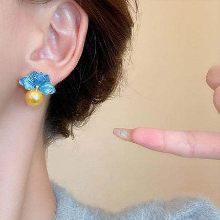 Vintage Flower Earrings Retro Fashion Jewelry for Women Female Stud Earrings