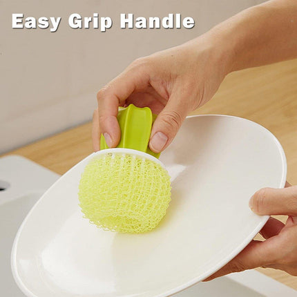 Cactus Dish Scrubber Brush W/Handle Pot Brush Cleaner Brush Kitchen Washer Brush