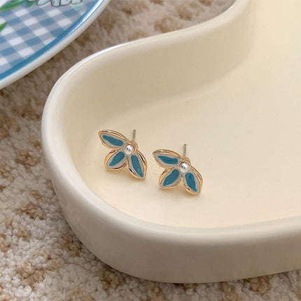 Haze Blue Earrings Vintage Temperament Stud Earrings Fashion Jewelry for Women