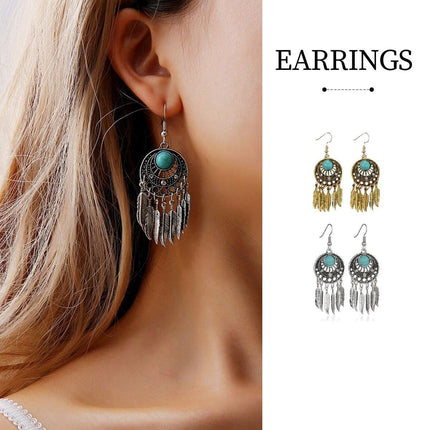 Bohemian Dreamcatcher Tassel Earrings Handmade Fashion Jewellery for Women Gifts