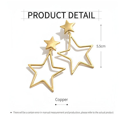 Vintage Openwork Star Earrings Elegant Fashion Jewelry for Women Chic Gift Ideas