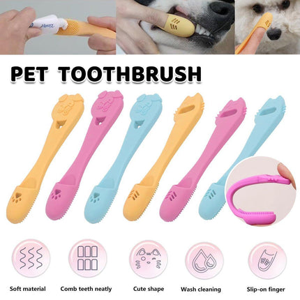 Pet Finger Toothbrush Dog Cat Puppy Teeth Cleaning Soft Brushing Tool Care
