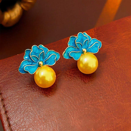 Vintage Flower Earrings Retro Fashion Jewelry for Women Female Stud Earrings