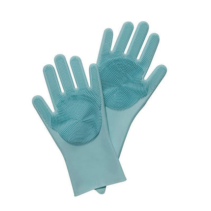 Magic Gloves Dish Washing Silicone Rubber Scrubber Cleaning Glove Waterproof - Aimall