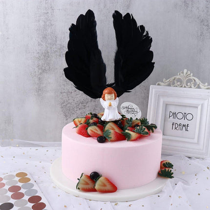 Angel Feather Wings Cake Toppers Party Decoration for Birthday Wedding Festive