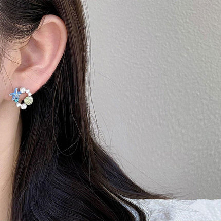 Star Shaped Earrings Women Elegant Temperament Stylish Fashion Jewelry Accessory