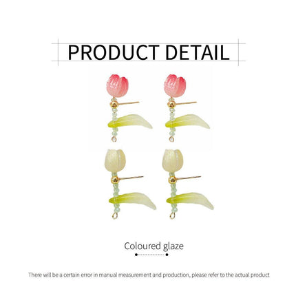 Delicate Small Tulip Earrings Women Gold Plated Stud Fashion Jewellery Gift