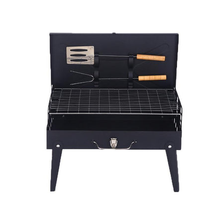 Foldable BBQ Charcoal Grill Portable Outdoor Hibachi Camping Barbecue Large Set - Aimall