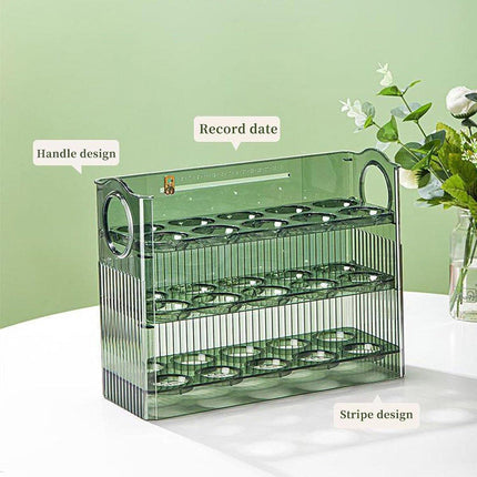 Three-Layer Plastic Egg Carton Storage Box for Organising Fridge and Kitchen