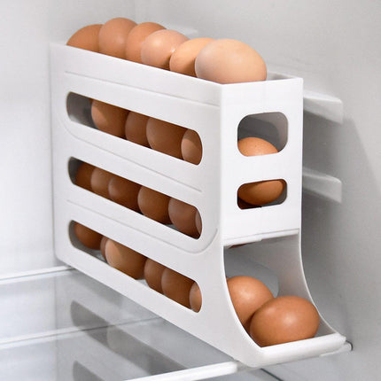 Automatic Scrolling Egg Holder 2/4-Tier Storage Box Container for Refrigerator