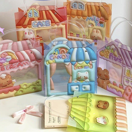 10pcs Cartoon Bear Rabbit Gift Bags Birthday Party Favour Creative Handbags