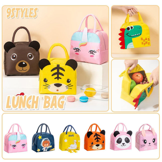 3D Bento Lunch Bag Cartoon Handbag Insulated Food Box Bag for Students LunchTote