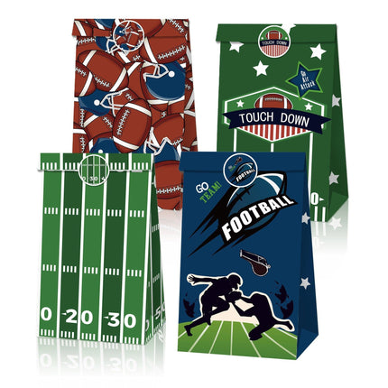 2set Football Touchdown Sports Game Party Candy Gift Kraft Paper Bags Birthday
