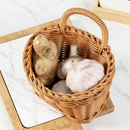 Vintage Wall Hanging Basket Kitchen Storage Basket Small Flower Basket Organizer