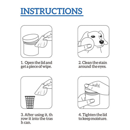 Pet Eye Wipes Clean Dogs Cats Tear Stain Removal Eye Dirt Cleaning Cotton Pads