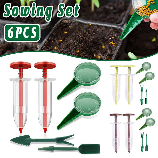 6PCS Garden Seeder Set Mini Seed Planting Tools Manual Seeder for Gardening