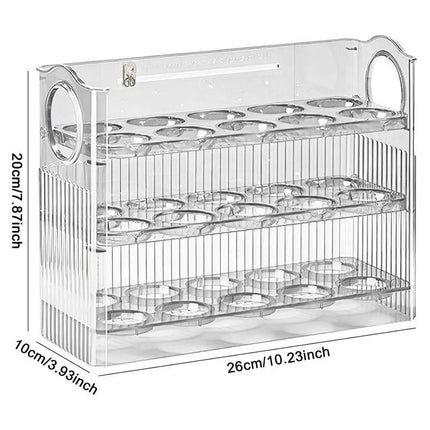 Three-Layer Plastic Egg Carton Storage Box for Organising Fridge and Kitchen
