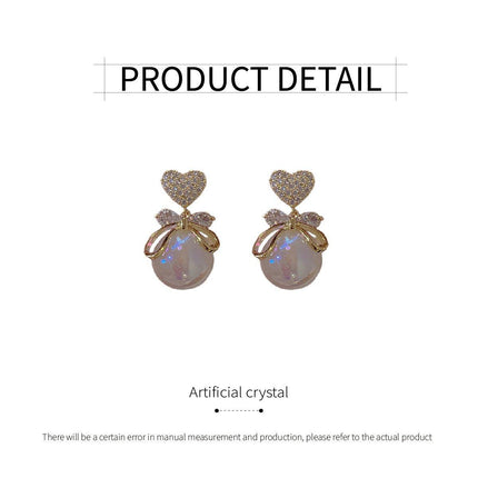 Love Pearl Earrings Elegant Temperament Jewelry for Women Chic Fashion Gift