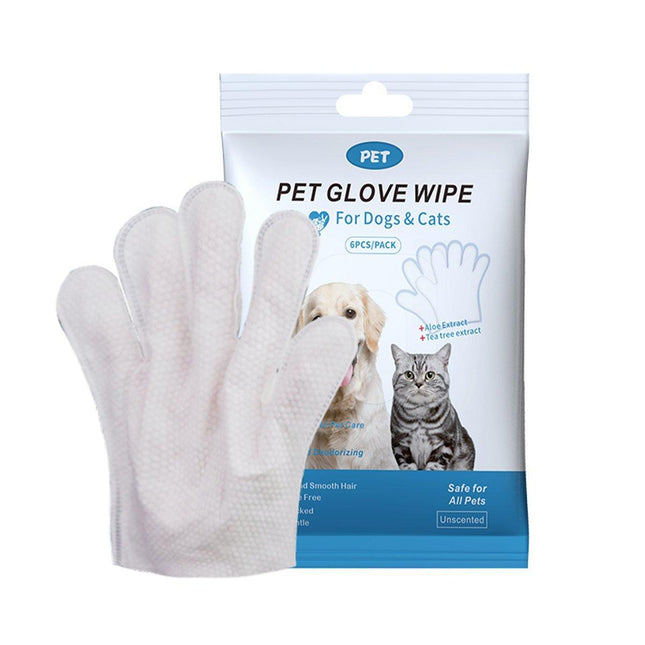 Cat Dog Cleaning Gloves Wipes Fur Disposable Face Washing Grooming