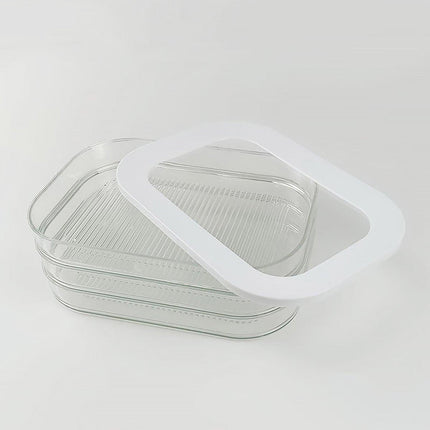 Food Grade Transparent Plastic Freezer Storage Box With Lid For Kitchen Fridge