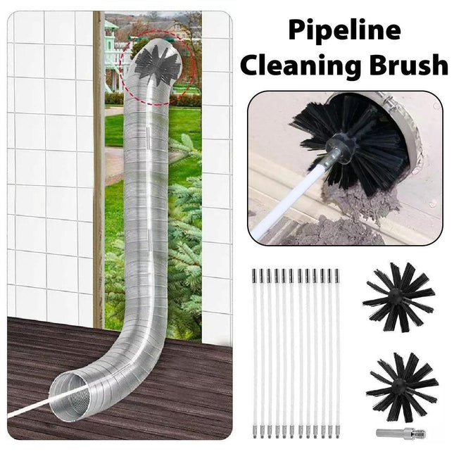 Pipe Cleaning Brush Nylon Head Rod Duct Cleaning Tool Solid Chimney Brush