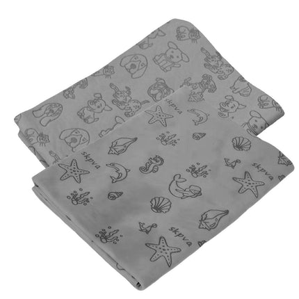 2PCS Quick Dry Absorbent Dog Bath Towels Soft Printed Cat Towel Set Pets