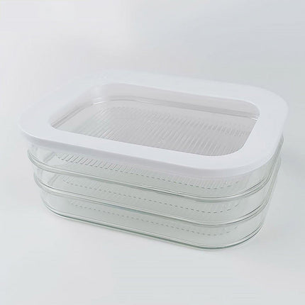 Food Grade Transparent Plastic Freezer Storage Box With Lid For Kitchen Fridge