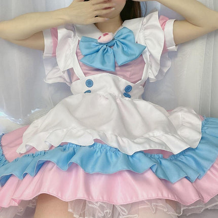 Super Cute Big Bow Lolita Dress Maid Outfit