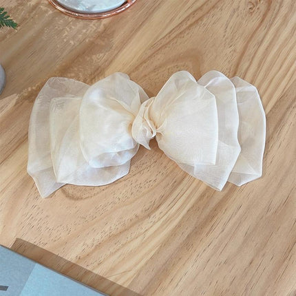 Large Tulle Bow Hair Clip Women Hair Clip Arty Headdress Gifts Ponytail Party - Aimall