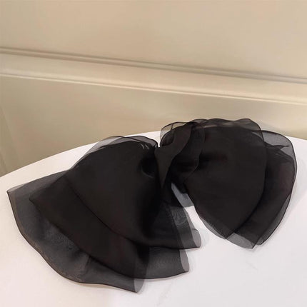 Large Tulle Bow Hair Clip Women Hair Clip Arty Headdress Gifts Ponytail Party - Aimall