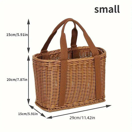 Imitation Rattan Woven Basket Shopping Basket Fruit Vegetable Storage Basket