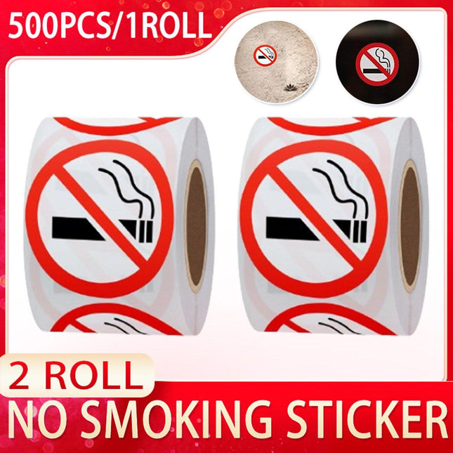 2Rolls Self Adhesive Non Smoking Stickers for Home Office Door Window Decoration