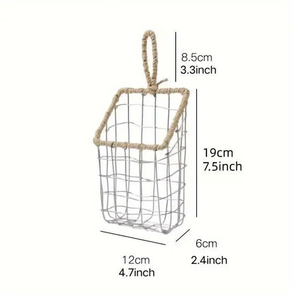 Wire Woven Storage Basket for Home Organization Sundry Basket Decorative Storage