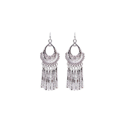 Vintage Ethnic Tassel Long Earrings Bohemian Jewelry Women Fashion Accessories