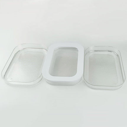 Food Grade Transparent Plastic Freezer Storage Box With Lid For Kitchen Fridge