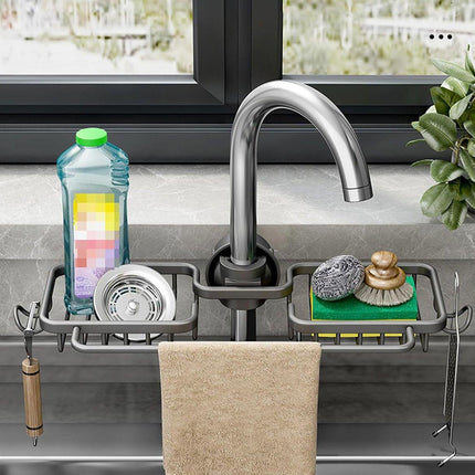 Multifunctional Faucet Shelf Kitchen Storage Sink Draining Basket Household Rack