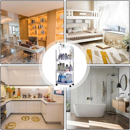 Multi Layer Rolling Storage Cart Kitchen Bathroom Organizer Shelf with Wheels