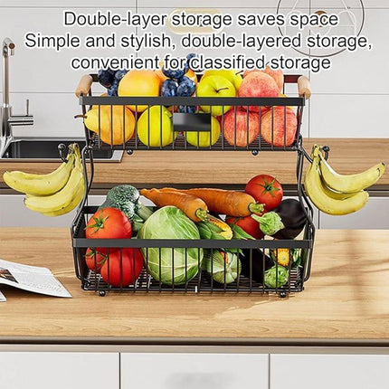 Household Double Layer Kitchen Storage Rack Removable Fruit Vegetable Organizer