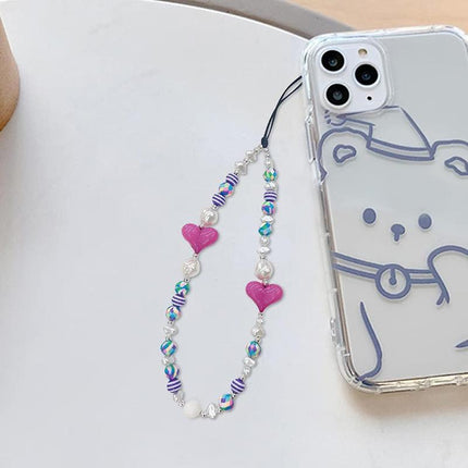 Mobile Strap Phone Charm Beads Chain Jewelry Crystal Stone Anti-Lost Lanyard - Aimall