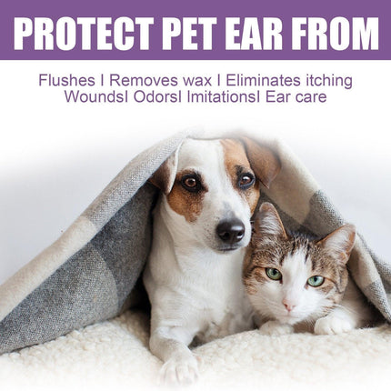 Pet Ear Cleaner Drops for Dogs and Cats Clears Earwax and Eliminates Odors