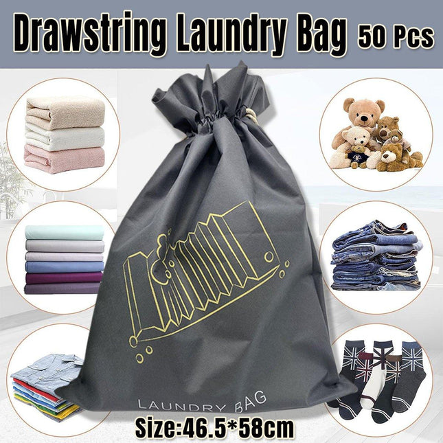 50PCS Large Laundry Bag Travel Drawstring Bags For Dirty Clothes Gym Washable