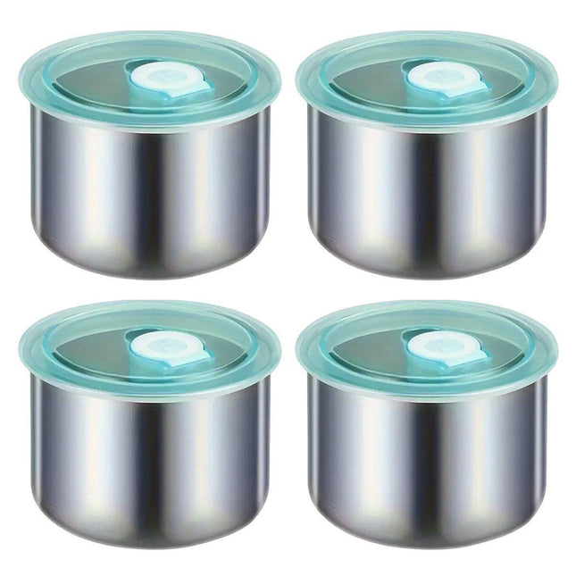 4PCS Stainless Steel Food Containers Set for Fridge Picnic Fruit Preservation