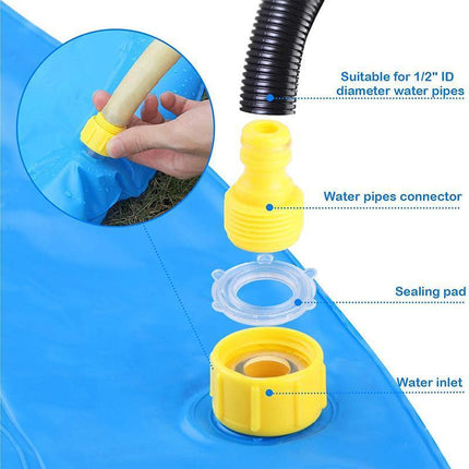 100cm Pet Dog Inflatable Sprinkler Splash Spray Mat Outdoor Water Pool Play Pad - Aimall