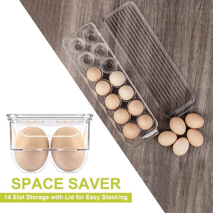 Refrigerator Storage Box Egg Holder Kitchen Organizer Box for Food and Storage