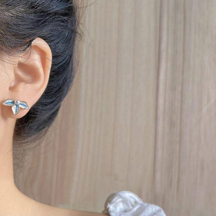 Haze Blue Earrings Vintage Temperament Stud Earrings Fashion Jewelry for Women