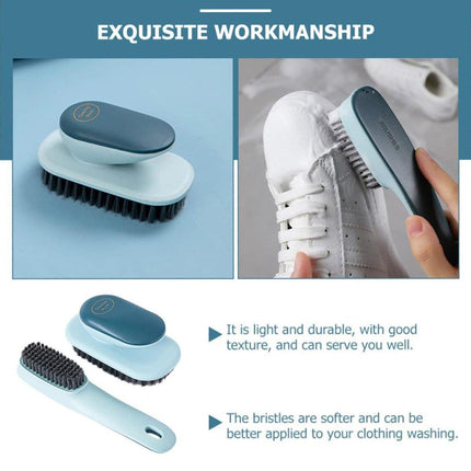 2PCS Blue Soft Bristle Shoe Brush and Multifunctional Cleaning Laundry Brush