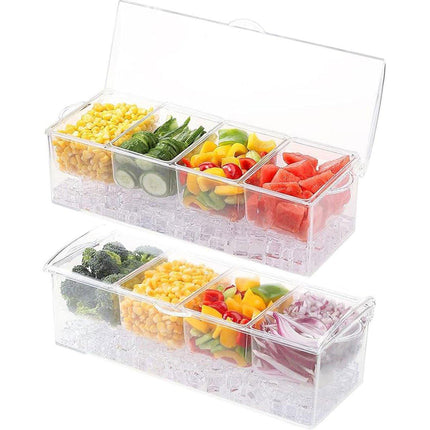 Outdoor Picnic Ice Box Split Salad Plate Fresh-keeping Food Storage Container